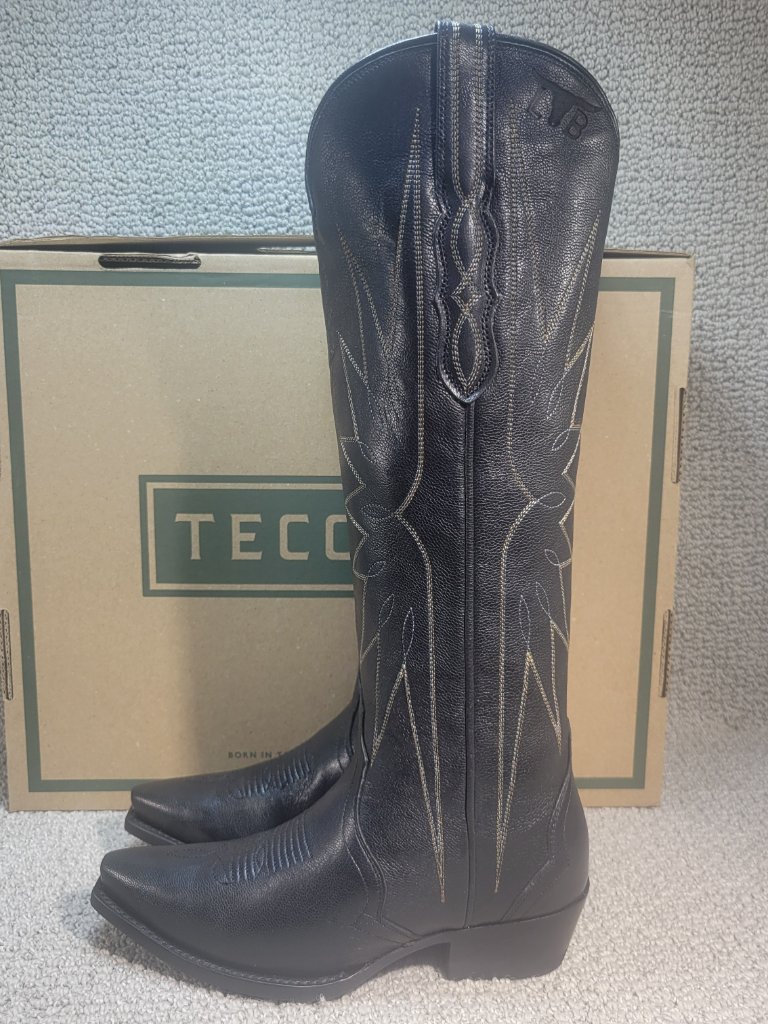 Tecovas The Loretta Women's Us Size 6b Midnight Goat Leather Cowgirl Boots
